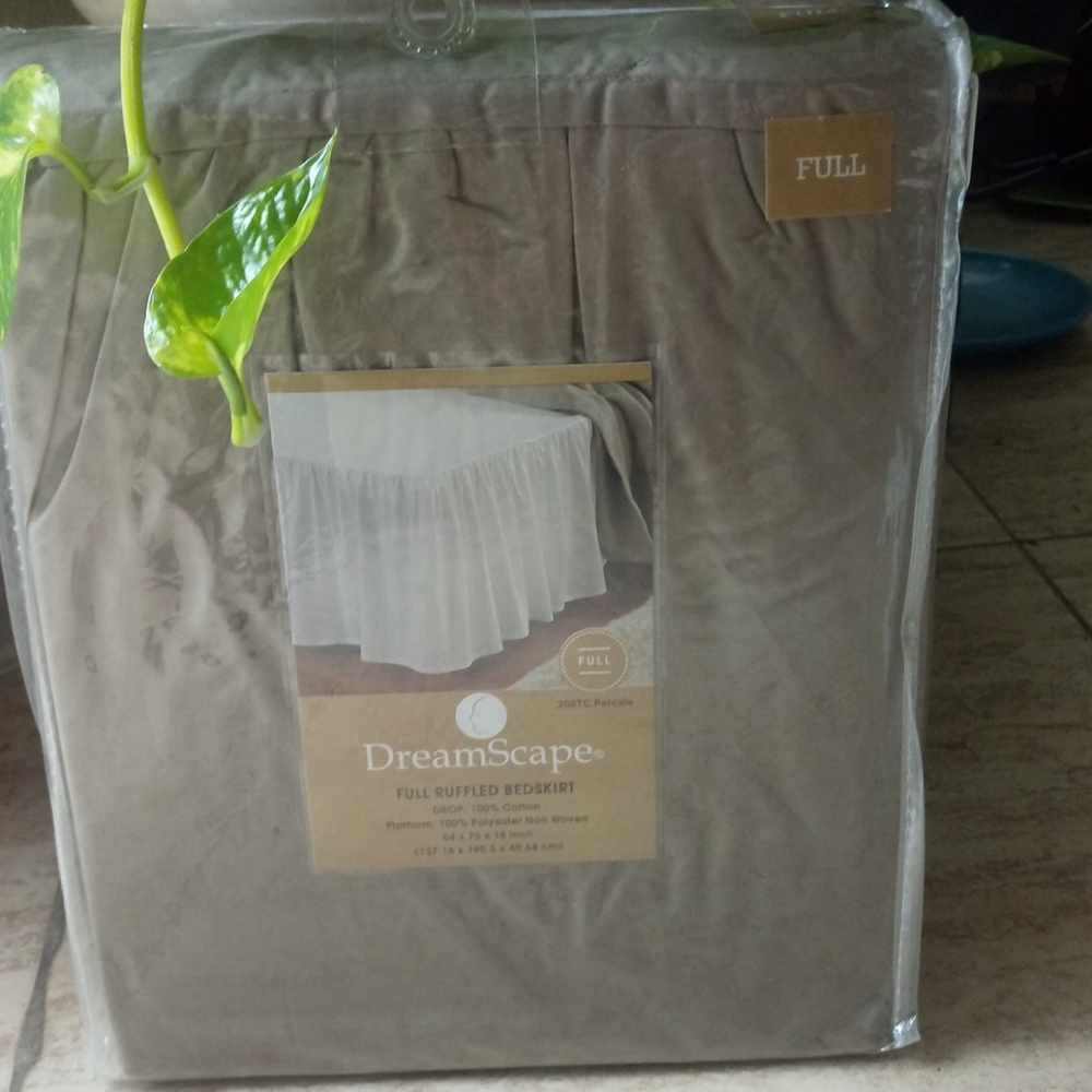 Full Ruffled Bedskirt in Taupe